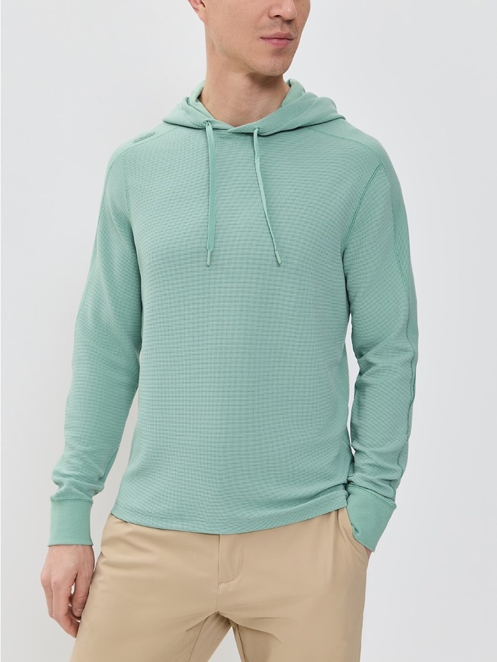 RLX Ralph Lauren Mens Small Long Sleeve Tech Waffle Hoodie Faded Mint Green NWT